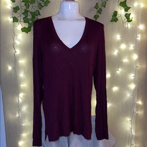 PINK Victoria's Secret Red Fitted Long Sleeve Blouse